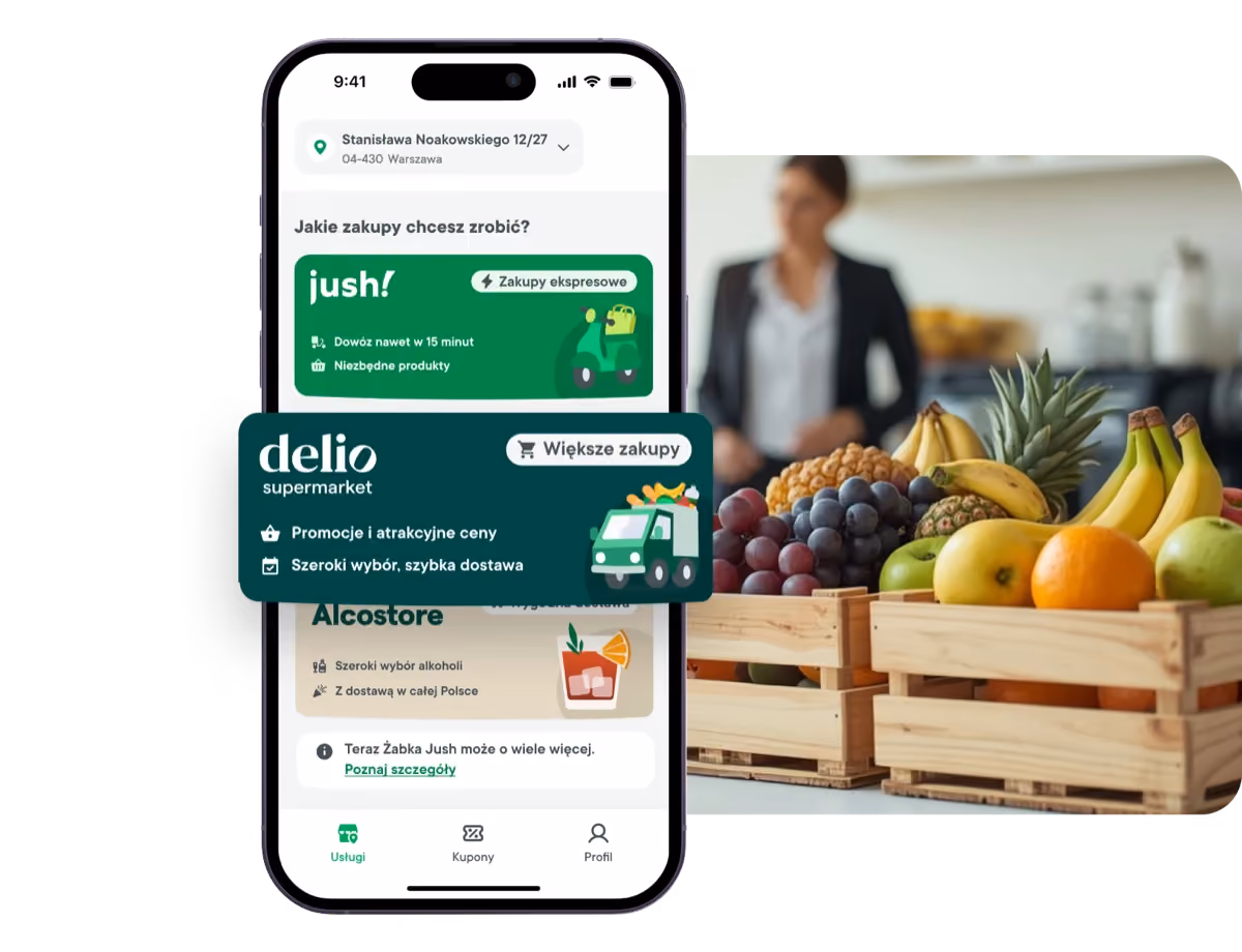 Aplikacja delio, supermarket online